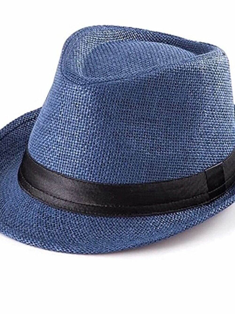 Classic Straw Fedora Hat with Black Band – Summer Essentia - Picture 3 of 7